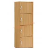 Hodedah Import Beech Bookcase Cabinet