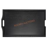 25"" x 16"" Plastic Room Service Tray-Black