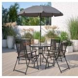 Flash Furniture Nantucket 6 Piece Black Patio