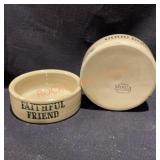 Pair Stoneware Pet Bowls