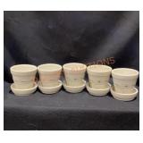 5 Longaberger Pottery Flower Pots
