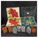 Holiday Plates 5 Each Set 8" Square