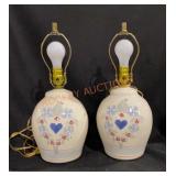 Pair 17" Table Lamps & Shades