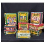 Tray Lot Crayola Tins/crayons 9 Total