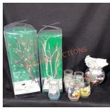 Tote Lot Village Trees,pooh Glasses Etc.