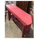 Red Wooden Bench
