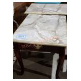 Set Of 2 Marble Look End Tables