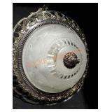 Glass And Metal Ornate Ceiling Light