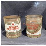 2-1 Gallon Texaco Anti-freeze Cans