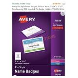 3 boxes of Avery 2 1/4 x 3 1/2 name badges, 100