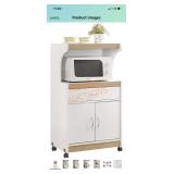 Microwave Kitchen Cart White