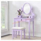 Roundhill Furniture Makeup Vanity Table and Stool