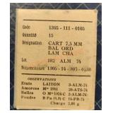 Cart 7.5mm Bal Ord Lam Cha 30 Rounds