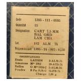 Cart 7.5mm Bal Ord Lam Cha 45 Rounds