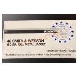 40 Smith & Wesson 180 Grain, 100 Rounds