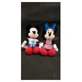11" Mickey & Minnie Plush Dolls
