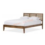 Baxton Studio Walnut Queen Bed Frame