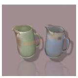 Pair Frankoma Pottery Pitchers 8"