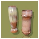 Pair Frankoma Pottery Vases 8"tallest