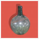 18" Tall Green Blown Glass Bottle