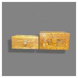 Pair Wood Ornate Boxes 7 1/2"x 12"x7"