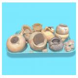 Tray Lot Clay Pots & Pieces