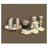 Tray Lot Metal Items,cast Iron & More