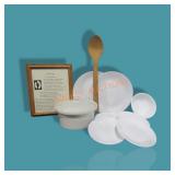 7 Pcs White Corelle, Covered Casserole And More