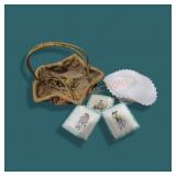 Milk Glass Dish, Basket, Square Asian Dishes