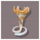 Orange Blown Glass Art Vase