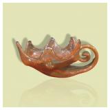 Orange Blown Glass Art Vase