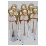 Set Of 6 Lighted Plastic Angels