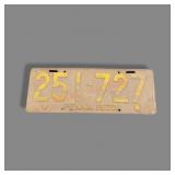 1923 Penna. Metal License Plate 6"x 16"