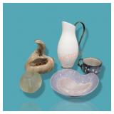 Pine Cone Art Vase, Stoneware Pottery And