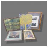4 Framed Prints & 1 Canvas Print