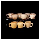 9 Frankoma Pottery Cups 3"