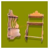 Pair Wood Wall Shelves-7"x 16"