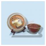 Pottery Pate And Bowl