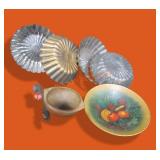Tin Molds, Painted Dishes, Clay Bowl