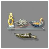 4 Decorative Glass Pieces