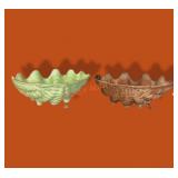 Pair Frankoma Pottery Shells 8"