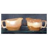 Pair Frankoma Pottery Gravy Boats 5s