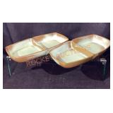 Pair Frankoma Pottery Divided Plates