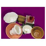 Tote Of Haeger Planters And Misc. Items