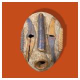 Wood Cerimonial Mask 10"x 13 1/2"