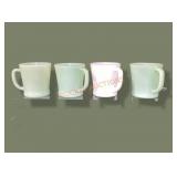 3 Fire King Jadite Mugs 3 1/4"