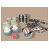 Salt & Pepper Shakers, Measuring Cups, Iron Trivet