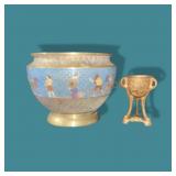 Pair Brass Decorative Pieces 6 1/4"tallest