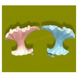 Pair Pottery Vases 6 1/2"high