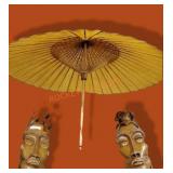 Paper Parasol, Wall Art, And Spice Rack